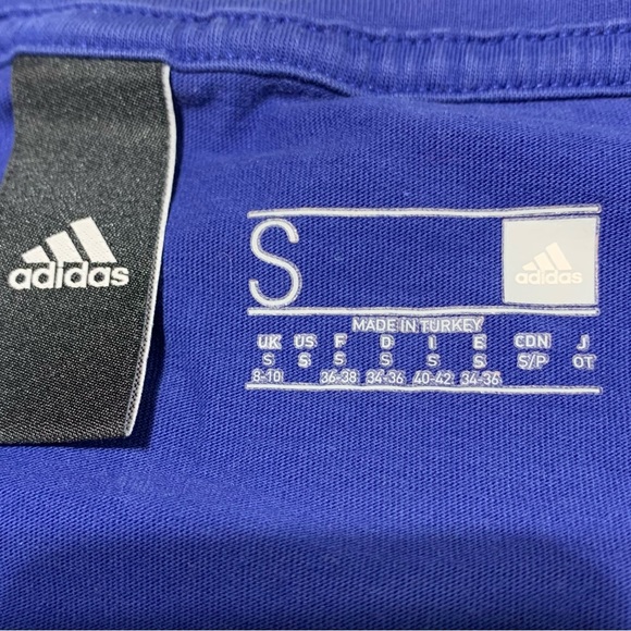 2/$20 Adidas Blue Short Sleeves Tee Size Small - Picture 5 of 7
